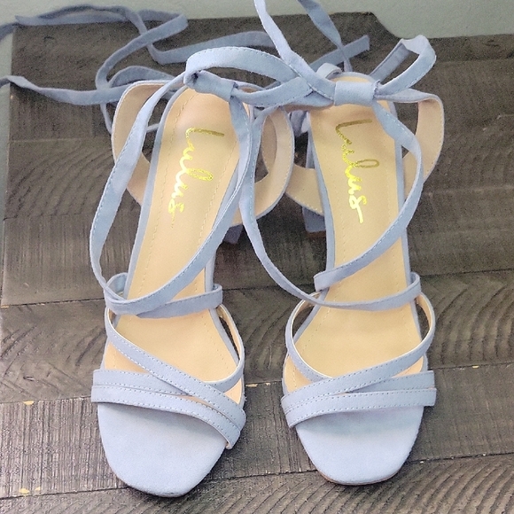 Lulu's Light Blue Strappy Heels - Picture 2 of 9